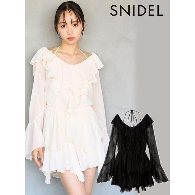 (Sale 60% OFF) snidel / Snidel Chiffon Frill Mini Combination Dress 25 Fall/Winter. SWFO255027