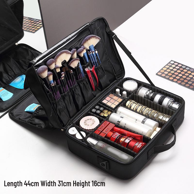 Professional Large Capacity Makeup & Nail Art Storage Box with Handheld Compartments