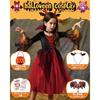 GOKEI Halloween Vampire Dress Witch Costume Kids Cosplay Girls Devil Wings Headband Choker Outfit Cute Long Disguise Photography School Festival