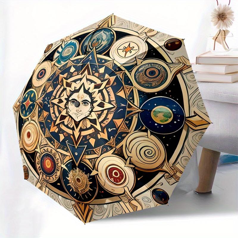 Enchanted Mandala Art: Mystical Design for Your SpaceUmbrella, Portable 3-Fold Compact Umbrella for Men & Women Gift
