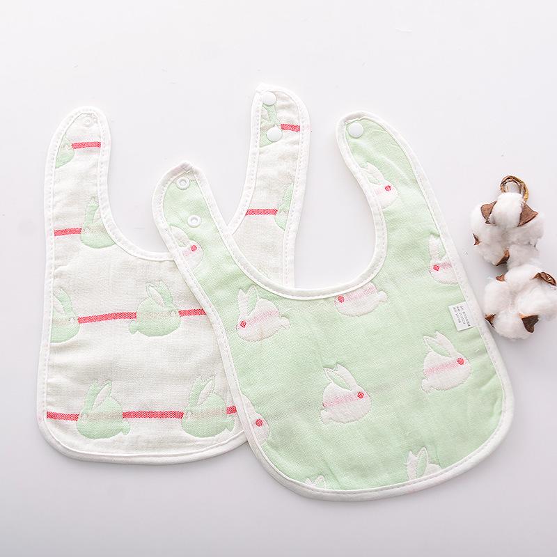 Pure Cotton U-Shaped Baby Bib: Six-Layer Absorbent Gauze with Jacquard Design