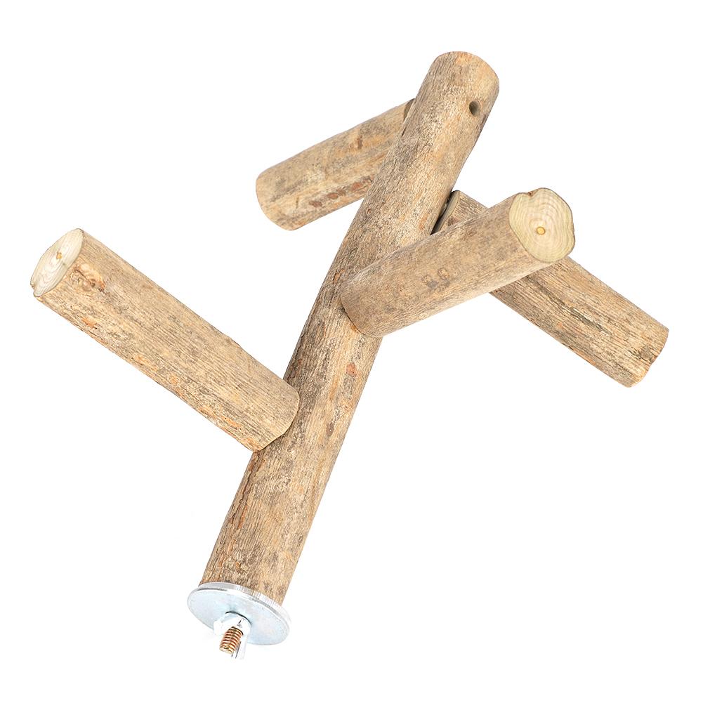 

Wood Pet Parrot Perch Activity Standing Branches Toy Biting Playing Supply