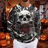 Men's Halloween Print Neck Long Sleeve T-Shirt