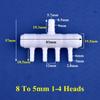 8-5mm 4~20 Head Oxygen Gas Diverter Aquarium Fish Tank Hose Joint Air Pump Oxygenation Distributor Porous Gas Drainage Connector