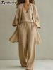 Set Cardigan e Pantaloni a Gamba Larga con Spalline Larghe da Donna Nuovi Stili Primaverili