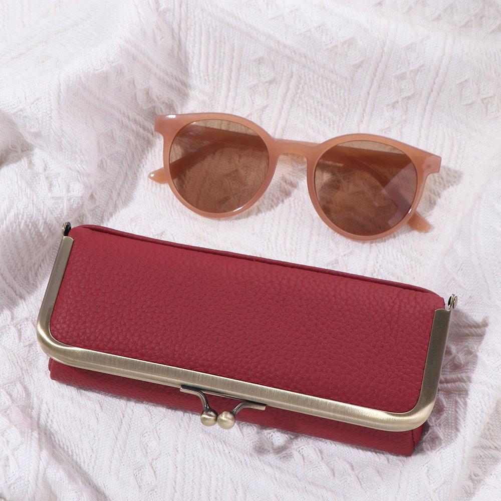 Genuine Leather Sunglasses Storage Case Luxury Eyebrow Pencil Case Eyewear Organizer  Eyeglasses