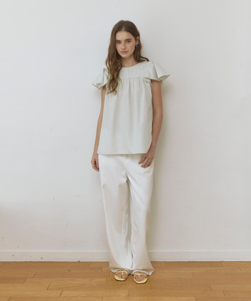 ADAUL Horn Clean Wide Cotton Pants - White