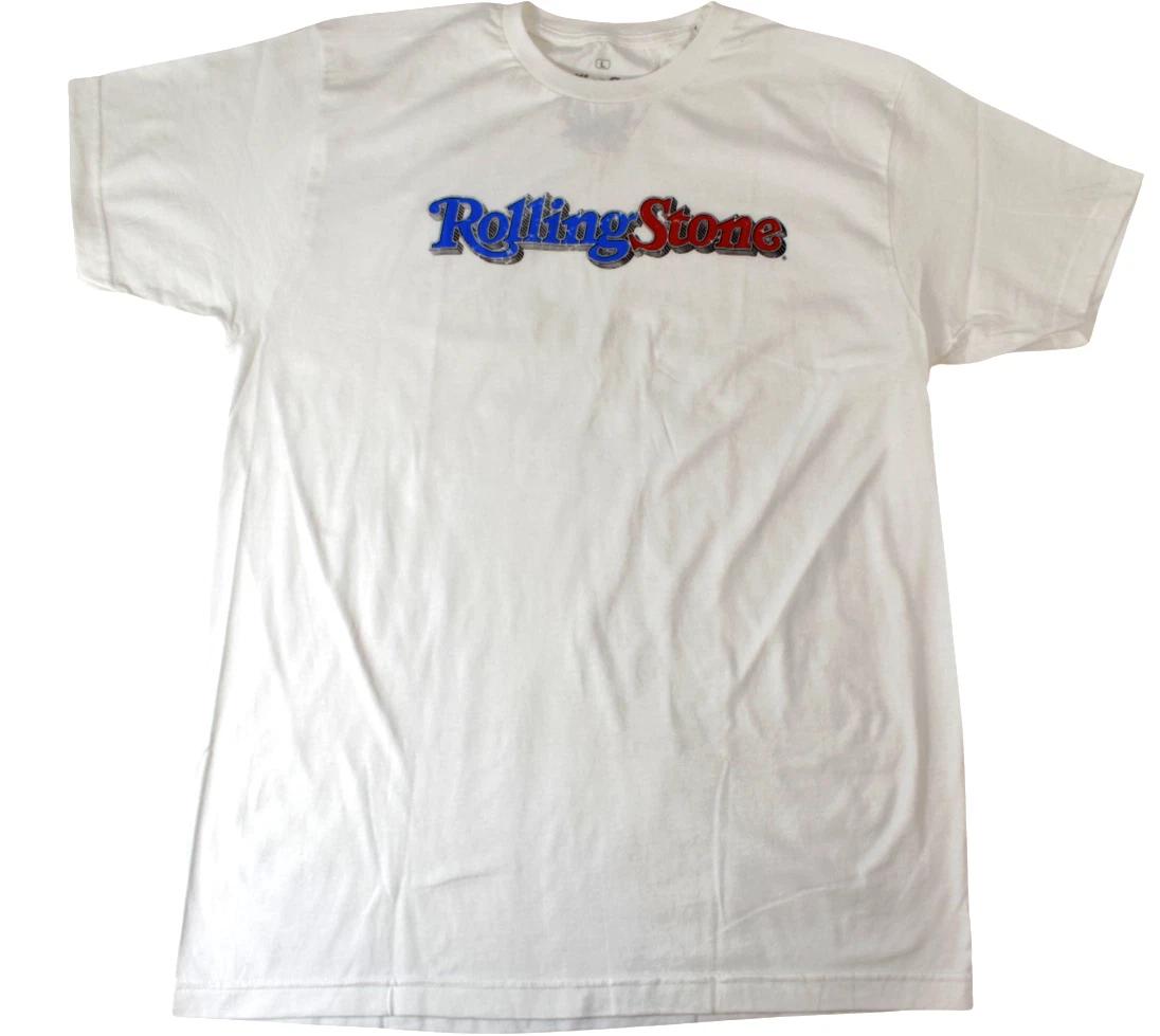 

Ripple Junction Mens Rolling Stone Blue & White Logo White Shirt New 2XL 3XL