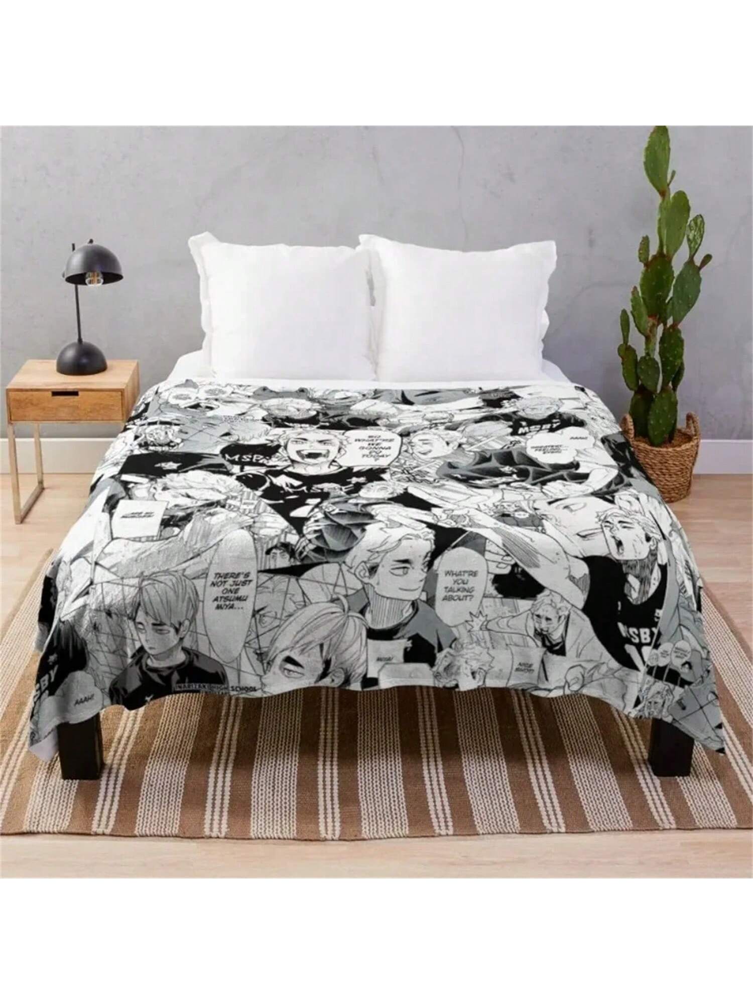 Miya Atsumu Manga Collage (Haikyuu) Throw Blanket Luxury St Blanket Custom Blankets 75X95CM