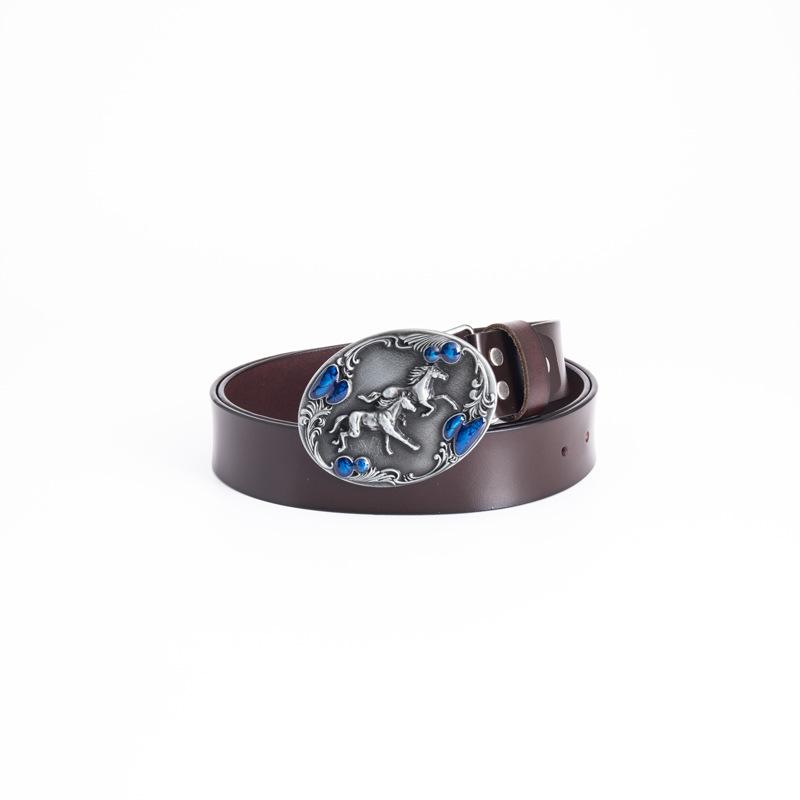 Men's Retro Punk Metal Buckle Leather Belt
