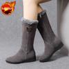 Fashion Fleece-Lined Half High Snow Boots for Women Solid Color Warm Quality Autumn Winter Woman Shoes Lamb Hot Chic and Elegant Boot