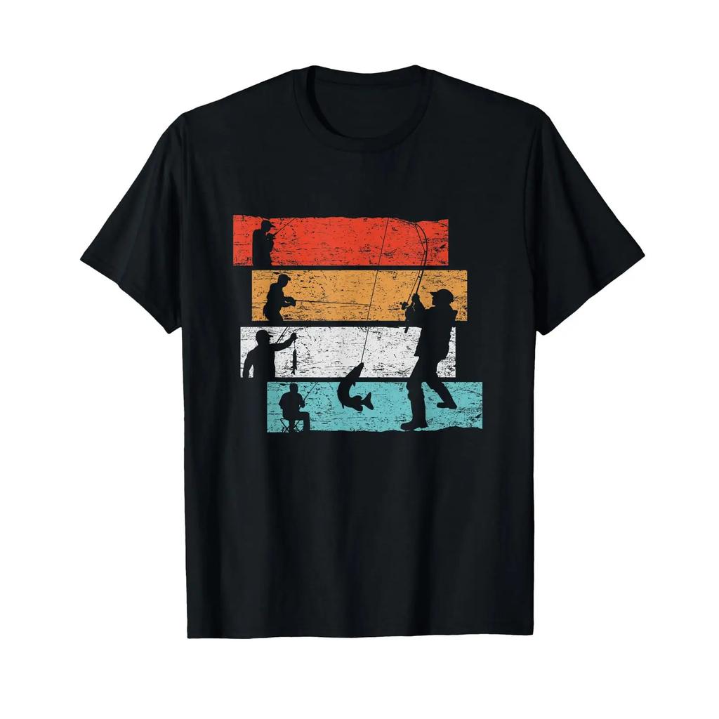 Vintage Style Angler Retro Fishing Fisherunisex T Shirt Vintage Casual Top For Everyday Wear Streetwear Fashion Unisex