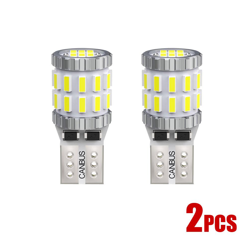 2pcs T10 W5W LED Canbus Bulbs 168 194 3014 SMD Wedge Parking Light License Plate Light Clearance Lights Reading Lamps White