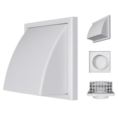 Abs Exterior Wall Ventilation Grille With Valve For Range Hood Duct Air Outlet Weatherproof Material 100Mm 125Mm 150Mm
