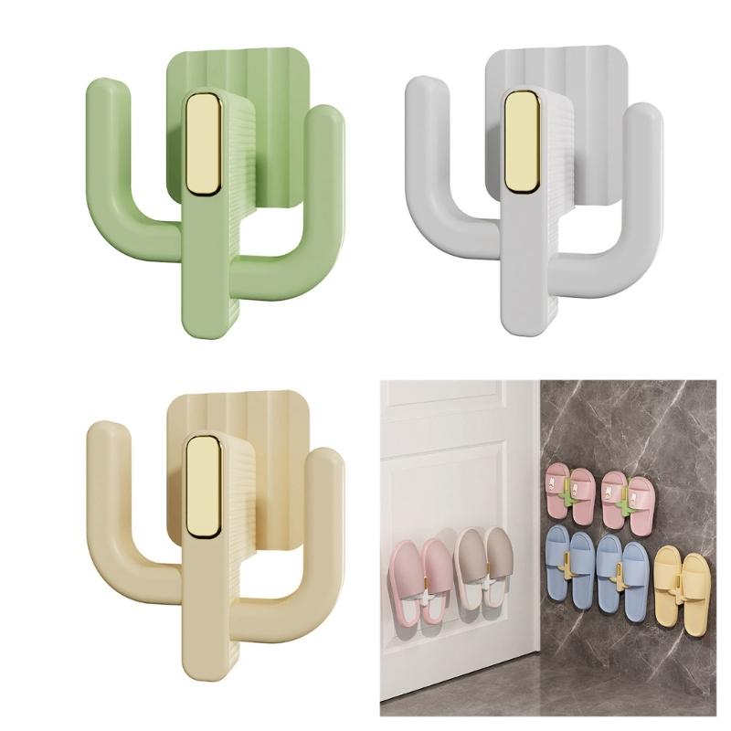Practice Wall Mounted Euphorbia Shoe Shelf Adhesive Bathroom Storage Planner for Drying Flipflops