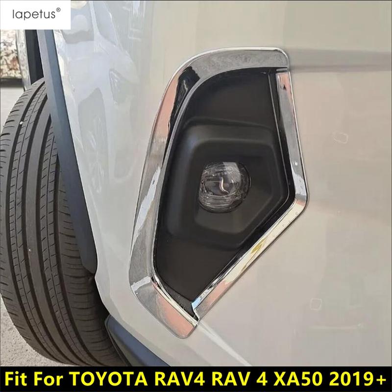 Front Fog Light Lamp Frame Eyebrow Cover Trim For Toyota RAV4 RAV 4 XA50 2024 2025 Chrome Accessories