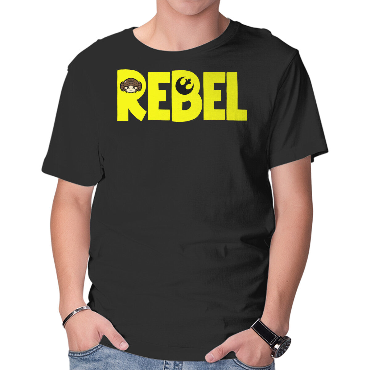 Unisex Crew Neck T-Shirt Rebel Leia Graphic Short Sleeve Casual Tee XXL