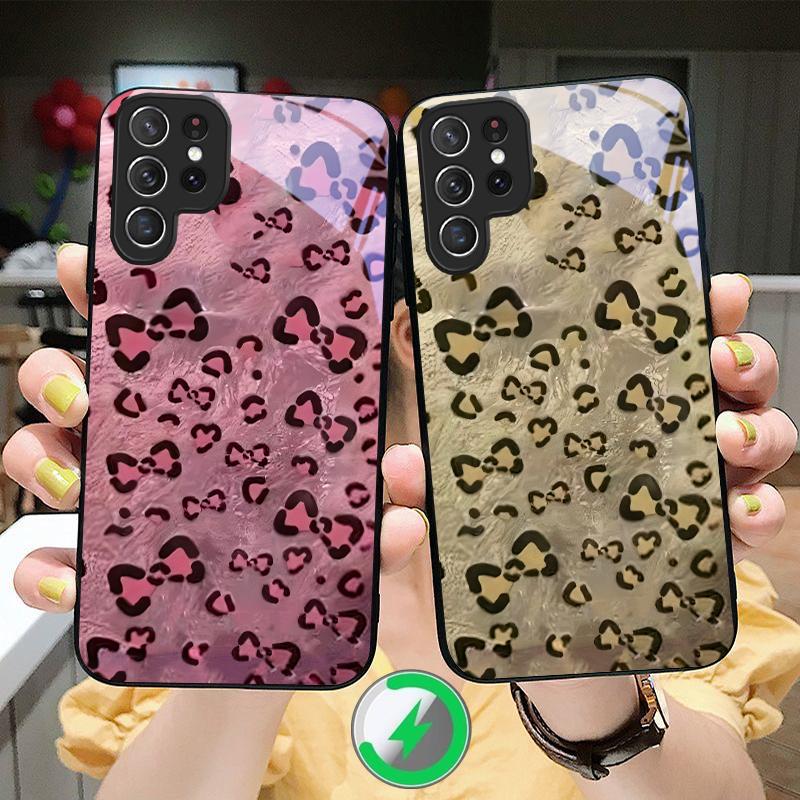 Abstract Leopard Print Suitable For Samsung Galaxy S25 Ultra S20 FE S21 S22+ S23 Plus S24 S26 Edge Magnetism Glass Phone Casee