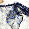 High Quality Black Transparent Blue 3D Butterfly Flower Lace Mesh Fabric Wedding Dress Fashion Costume Designer Embroidery Tulle