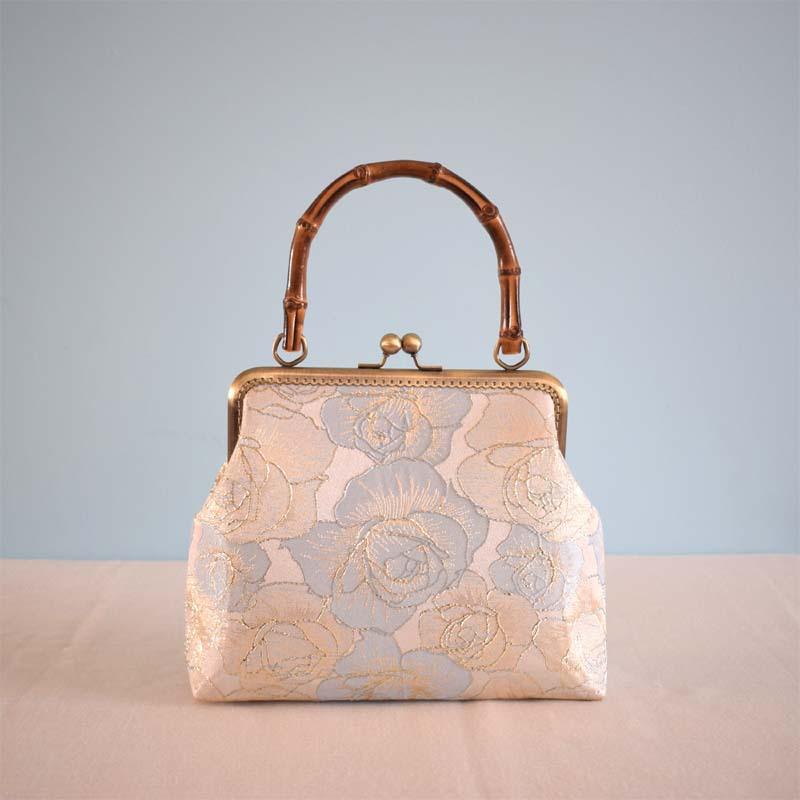Handmade gold bag bamboo handle brocade cheongsam mouth gold bag handbag