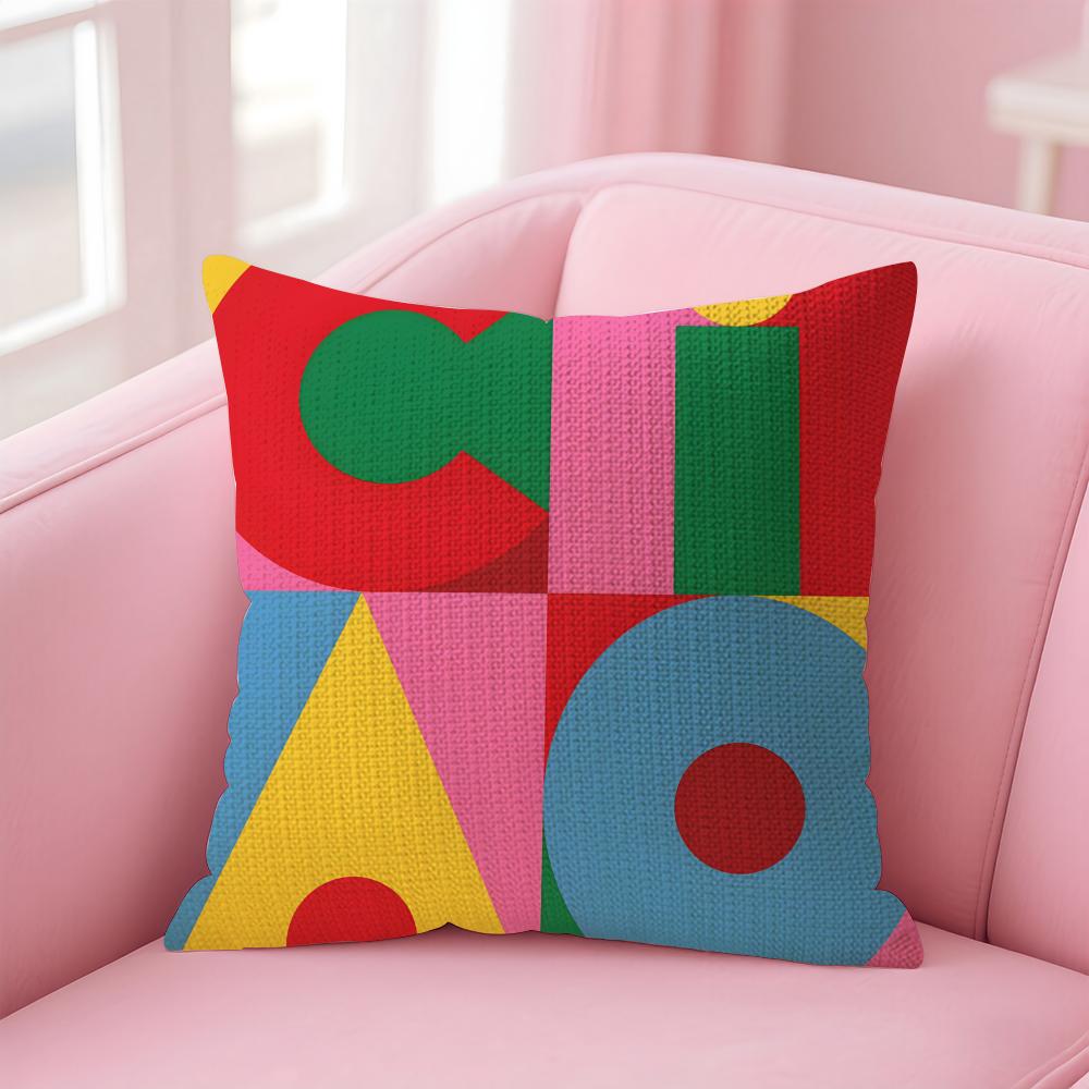 Geometric Patterns Luxury Cushion Cover Natural Linen Pillow Case DoubleSided Print Decorative Sofa Pillowcase Home Decor Gift