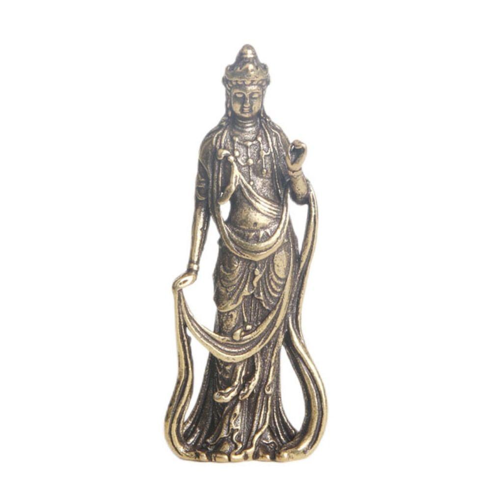 

Antique Guan Yin Buddha Sculptures Buddha Characters Standing Bodhisattva Ornaments Collection медный