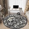 1PC Lion Head Ornament Office Round Rug, Non Slip, Soft and Durable Office Rug for Interior Decoration, Perfect for Office