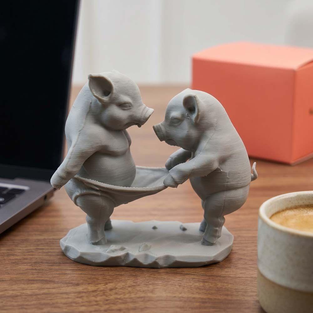 Decorations Cartoon Pig Figurine Creative Animal Pig Model Gifts 3D Printed Pig Toy Desktop Use