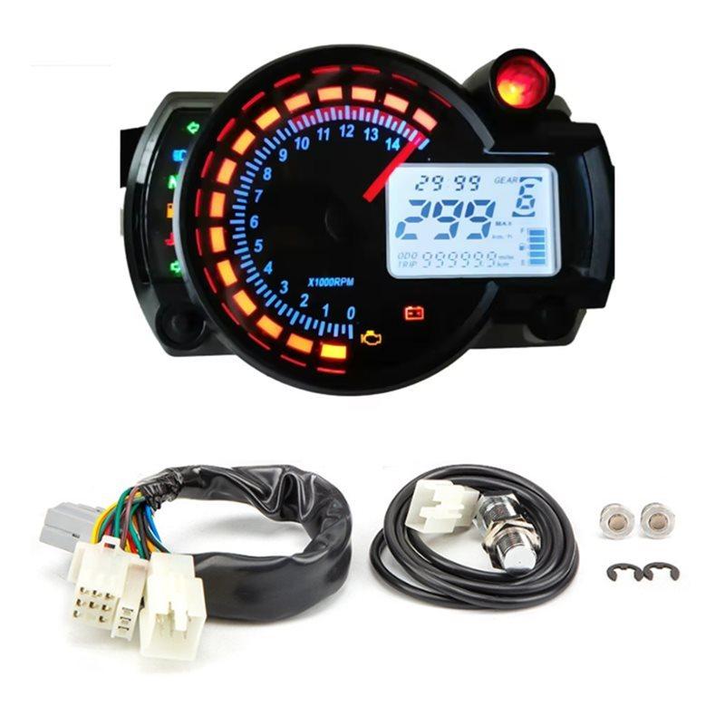 Universal RX2N LCD Digital Motorcycle Speedometer Odometer trument MAX 299KM/H 7 Colors Dashboard Adjustable Speed