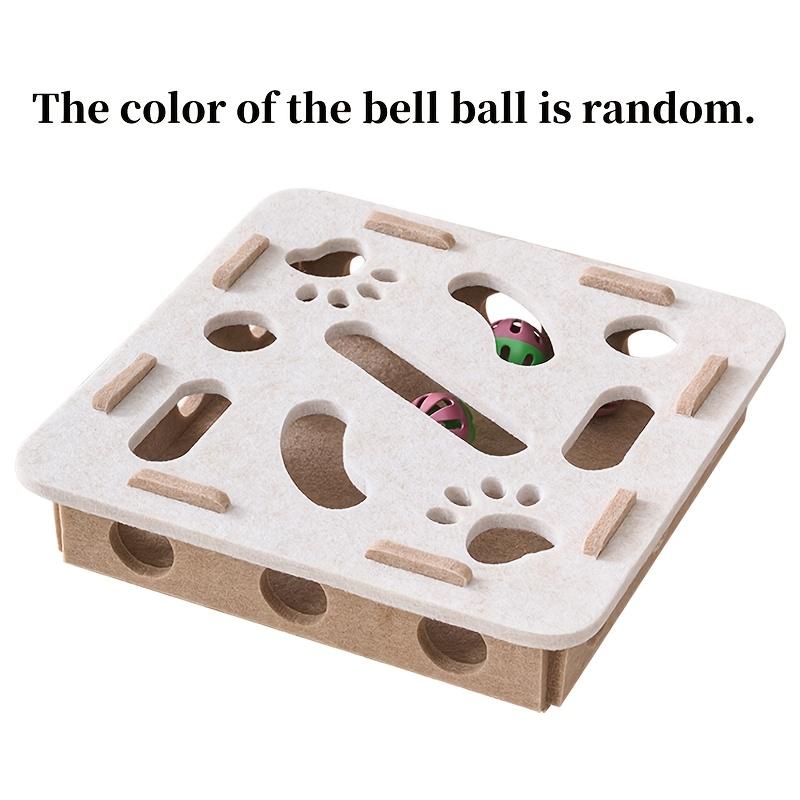 

Интерактивная игрушка для кошек с туннелем-лабиринтом и колокольчиком - Прочный фетровый материал, Геометрические узоры и отпечатки лап для домашних кошек, Стимулирует игру и умственную активность Round бежевый