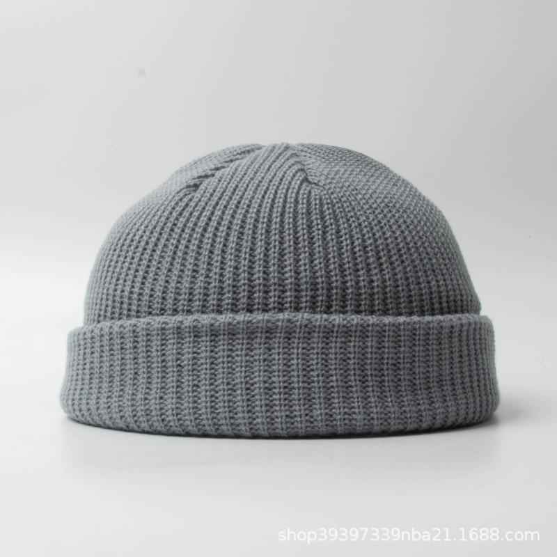 Knitted melon fur hat wool hat dome cold hat autumn and winter hat American retro knitted hat landlord hat