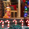 Flauschige Hundedekoration, leuchtende, weihnachtliche, goldene Hundedekoration, festliche Gartendekoration für frohe Feiertage