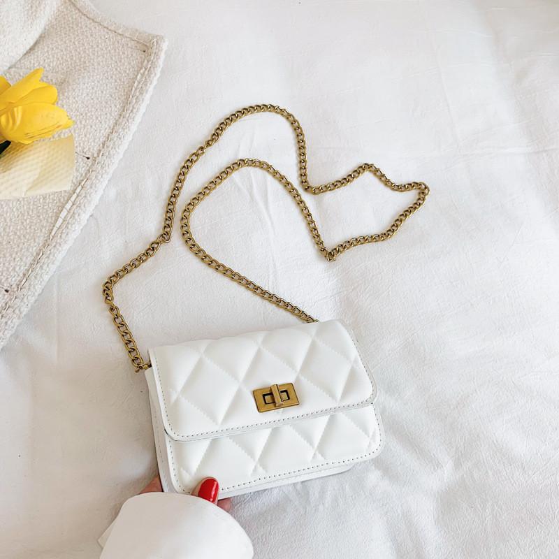 Stylish Trendy Shoulder Bag For Women 2023 Spring Small Square Bag Pu Leather белый