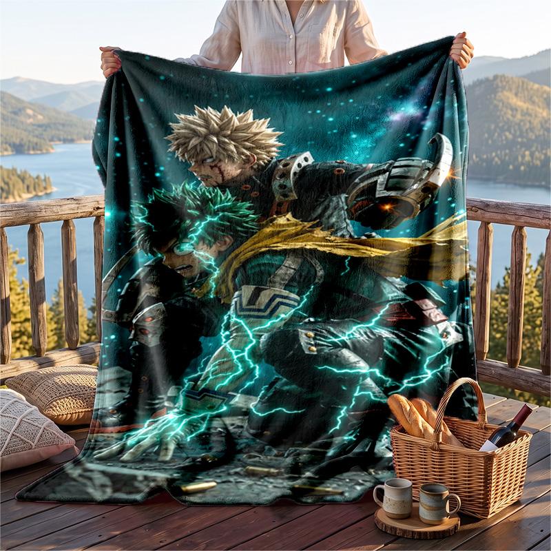 Warm Flannel Throw Blanket,My Hero Academia Lightweight Cozy Blanket For Bed Sofa And Daily Use