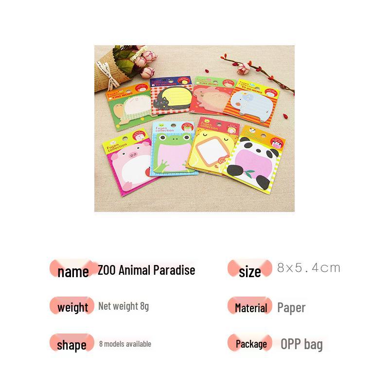 Korean Cute Cartoon Animal Sticky Notes | Tearable Memo Pad | Portable Student Stationery Gift