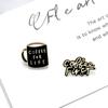 Creative Cartoon Coffee Cup Brooch Pin for Men and Women - Stylish Clothing Accessory & Ornament with Alloy Baking Varnish Finish