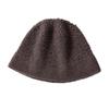Women's 100% Pure Cashmere Knit Bucket Hat - Autumn/Winter Thickened Design for a Slimmer Face Look
