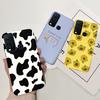 Fashion Cute Flower Milk Silicone Case For Vivo Y30 1938 Y50 1935 Black Soft TPU Phone Cover For Vivo Y 30 50 Y30 2020 Back Case