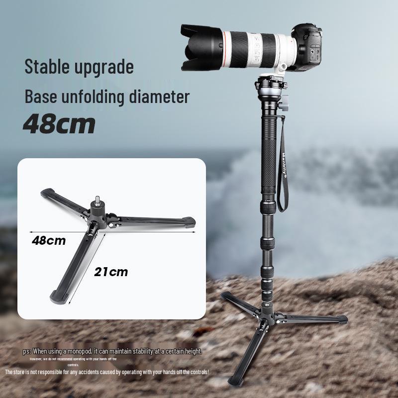 Carbon Fiber Monopod with 3K Texture and Leveling Ball Head - Large Diameter, Stable Camera Support for Concerts