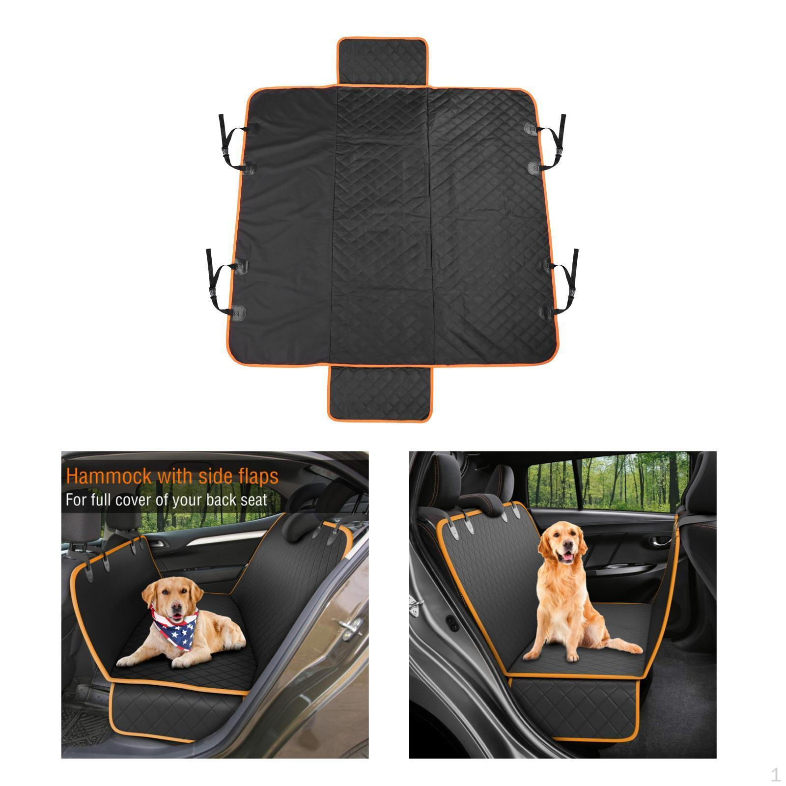 

for Back Seat, Waterproof dogs and cats Mat Car Truck SUVs Orange Edge A