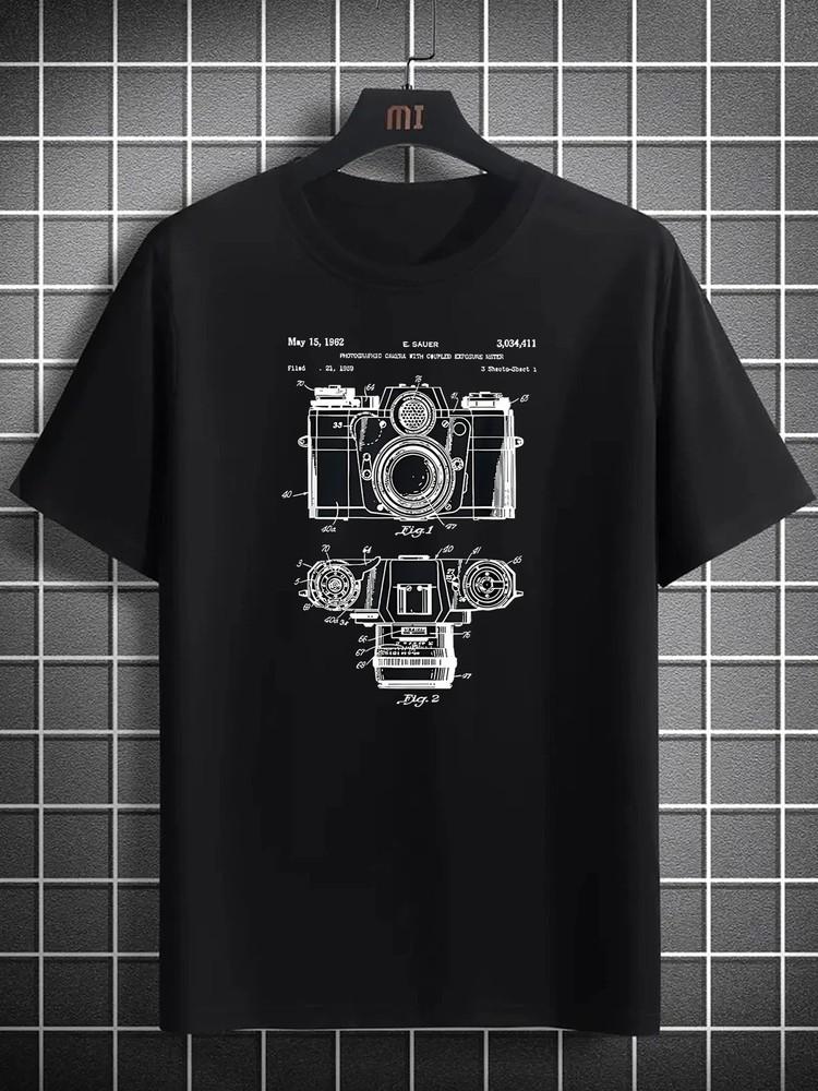 Vintage Camera Blueprint Graphic TShirt Photographer Retro Film Tee Size S3XL S