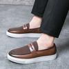 Fashion Trend New Luxury Men Brown Slip On Penny Loafter Leisure Leather Shoes Male Comfortable Sneakers Masculino Zapatos Hombre