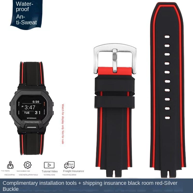 For Casio Series GBD-200 GBD-200-1 GBD-200UU/SM Black Warrior Waterproof Silicone Rubber Watch Strap Sports Watchband Bracelet