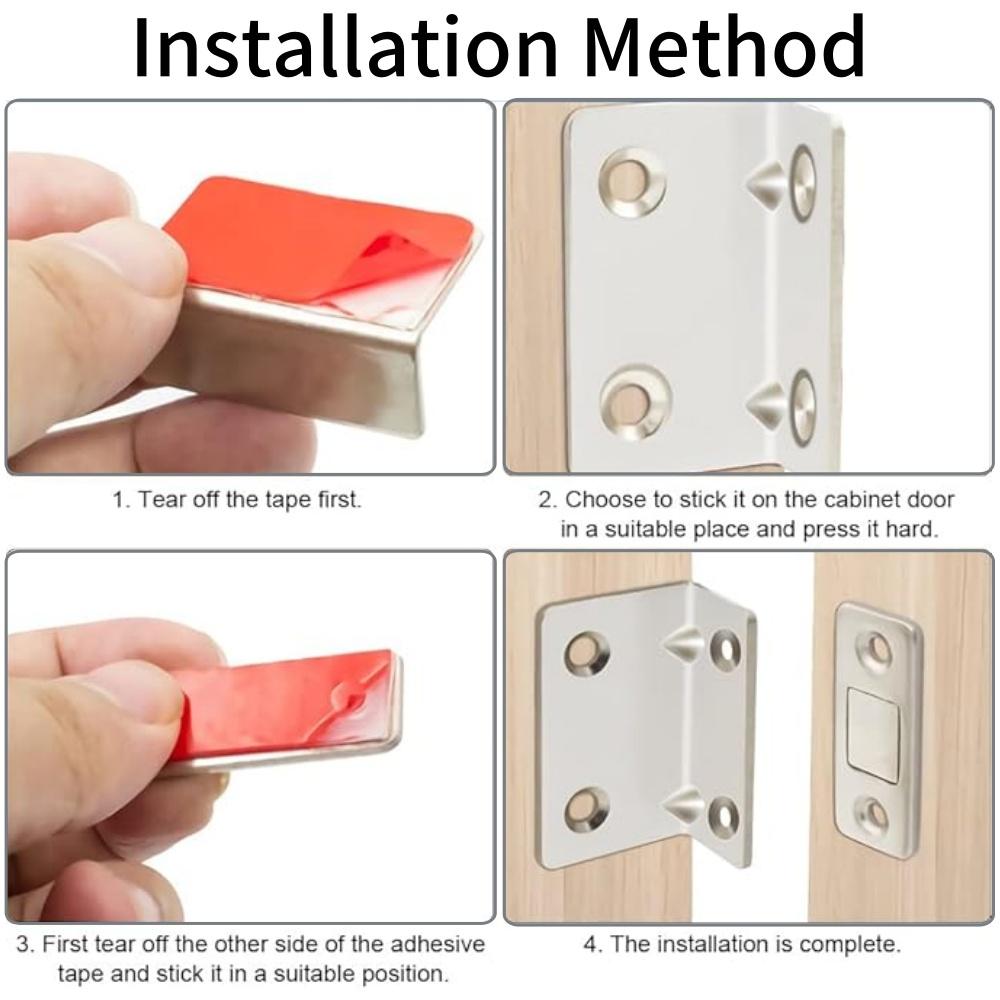 10-1PCS L-shaped Magnetic Door Closer Self-adhesive Invisible Cabinet Door Suction Wardrobe Magnetic Strip Patch Door Stopper