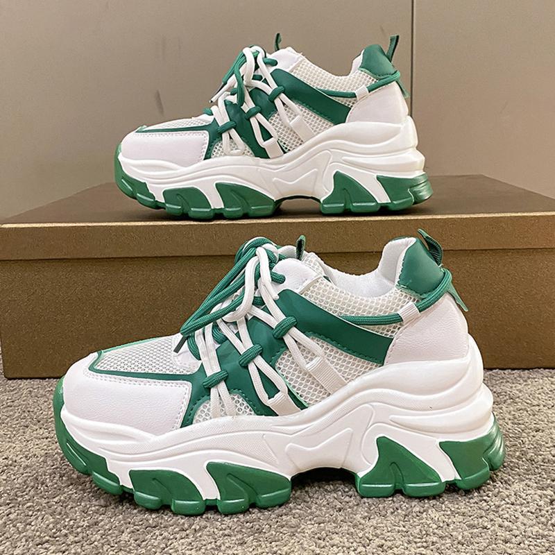 

ZOKI, дышащие сетчатые кроссовки на платформе, женские летние разноцветные спортивные туфли на толстой подошве, женская нескользящая вулканизированная обувь на шнуровке 34