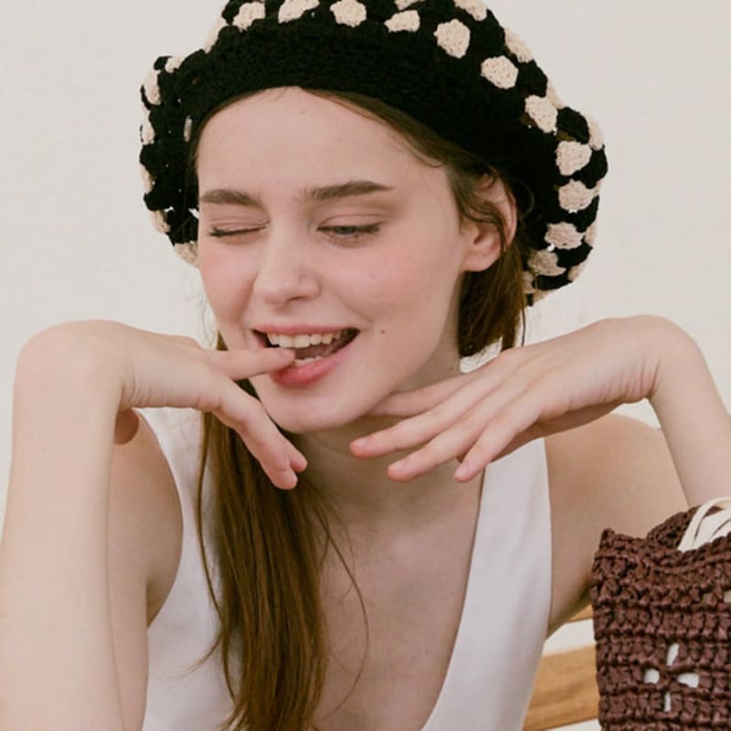 Slowslowly No.231 / Fruits Crochet Beret _ Cookies and Cream