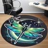 1PC Dragonfly Crescent Office Round Area Rug, Indoor Mat Suitable ForOffice, Under Office Chairs Bedroom Living Room Home Decor, Room Deco, D072