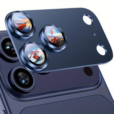 2 Sets For iPhone 17 16 15 14 Pro Max Original Color Strong Adsorption Camera Lens Protector Metal Tempered Glass Rear Camera Screen Cover