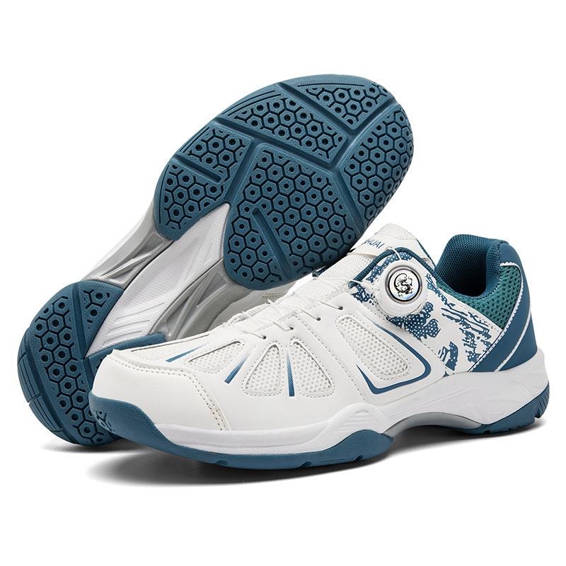 9107 Chaussures Hommes Femmes Boucle Rotative Badminton Basse Top Tennis de Table Maille Sports
