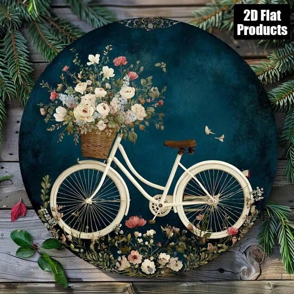 

Retro Floral Bicycle 8x8 Inch Metal Sign Vintage Wall Decor Man Cave Bar Cafe Home Office Rustic разноцветный